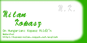 milan kopasz business card